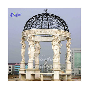 Outdoor decorazione del giardino <span class=keywords><strong>di</strong></span> pietra <span class=keywords><strong>statue</strong></span> <span class=keywords><strong>di</strong></span> gazebo con la donna <span class=keywords><strong>di</strong></span> grandi dimensioni naturale <span class=keywords><strong>di</strong></span> pietra <span class=keywords><strong>di</strong></span> <span class=keywords><strong>marmo</strong></span> bianco gazebo per la vendita - Product Image 1