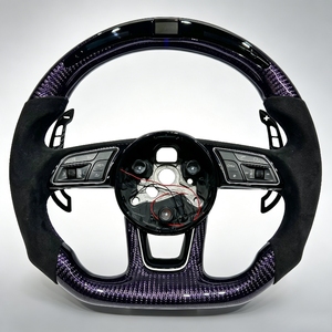 Volant de direction en cuir perforé à moitié avec bouton de démarrage LED <span class=keywords><strong>R8</strong></span> de haute qualité OKF pour <span class=keywords><strong>Audi</strong></span> - Product Image 2