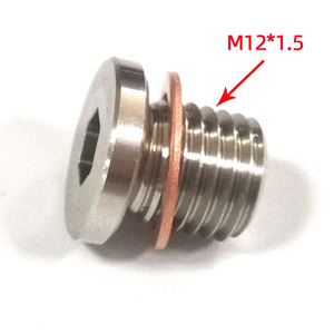 Universal M12*1.5 Threaded Hexagonal <b>Screw</b> Plug SS304 Sealed Bung Kit with <b>Copper</b> Gasket for Auto Modification - Product Image 6