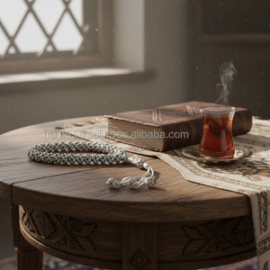 999,9 K sólido plata pura turco cuentas de oración islámica de musulmán blanco hecho a mano Rosario Artcraft - Product Image 3