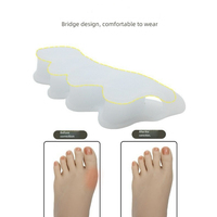 Séparateur d'orteils en silicone médical flexible à 5 trous pour soulager les hallux valgus, doux pour la peau, facile à nettoyer, options multicolores