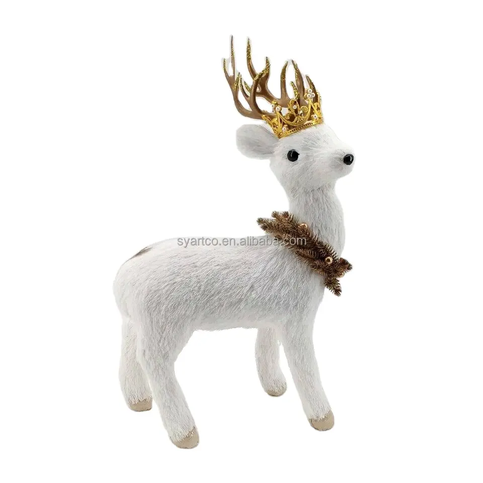 2024 High Quality Luxury 17" Home Navidad Decor Christmas Ornaments Handmade Crown Stands Deer Decoration