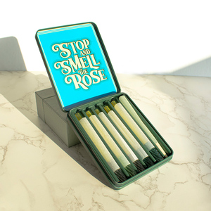 Giấy cuốn thuốc lá kiểu đơn giản OEM tùy chỉnh với đầu lọc thủy tinh, gói 6 cuốn, trong hộp kim loại & ống nhựa - Product Image 4