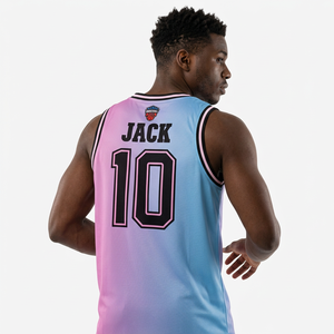 Maillot de basket sans manches Meharrban Sports pour homme, imprimé par sublimation, dégradé de couleurs, respirant, coupe athlétique, toutes saisons - Product Image 4