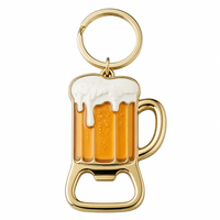 Décapsuleur porte-clés en alliage de zinc plaqué or personnalisé, directement de l'usine, pour bière, cadeau de bar/pub, vente en gros, avec logo