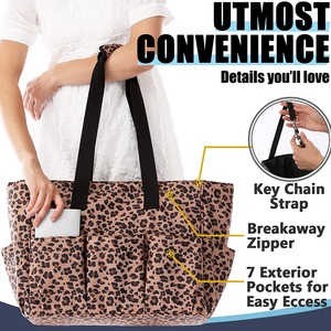 Bolso grande de playa para mujer, <span class=keywords><strong>bolsa</strong></span> de mano con 13 bolsillos, para el <span class=keywords><strong>trabajo</strong></span> - Product Image 4