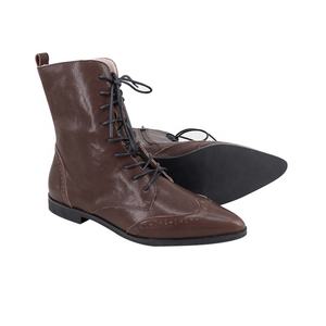 Choozii – bottes d'hiver en cuir ciré marron pour femme - Product Image 2