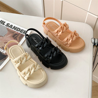 Sandales d'été tendance pour femme, chaussures polyvalentes, sandales sexy à plateforme et bout ouvert pour femme