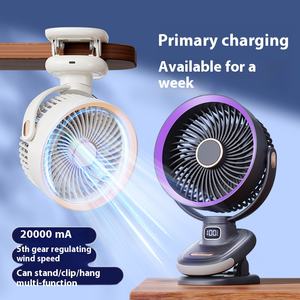 Moteur sans balais mini ventilateur <span class=keywords><strong>à</strong></span> pince rechargeable oscillant suspendu <span class=keywords><strong>au</strong></span> <span class=keywords><strong>mur</strong></span> refroidisseur d'air de table OEM ventilateur de lumière USB extérieur - Product Image 3