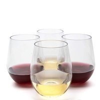 Verre à vin sans pied en plastique blanc BOVON 8oz 12oz 16oz, résistant aux hautes températures, minimaliste, pour whisky, bière
