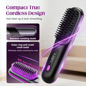 Nouvelle Brosse Lissante Chauffante Sans Fil Tendance, Portable, Mini, Anti-Statique, Chauffage Rapide, Pour la Maison et les Voyages - Product Image 3