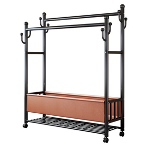 Perchero <span class=keywords><strong>de</strong></span> suelo económico con doble barra y gran capacidad, organizador <span class=keywords><strong>de</strong></span> ropa con cesta <span class=keywords><strong>de</strong></span> almacenamiento - Product Image 6