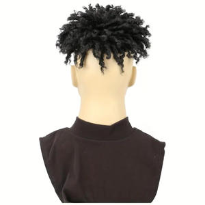 Black 3 ''Dirty Braid Hair Block Hip Hop Peluca de <span class=keywords><strong>pelo</strong></span> <span class=keywords><strong>corto</strong></span> <span class=keywords><strong>Afro</strong></span> Curl Dreadlock Pelucas de cabello <span class=keywords><strong>para</strong></span> hombre - Product Image 4