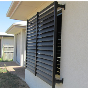 JHR Panneau de clôture de jardin en métal aluminium Ecrans de sécurité pour la confidentialité Louver Slating Gate Clôture décorative en aluminium - Product Image 6