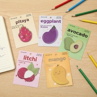 Bloc-notes adhésif personnalisé à faible MOQ avec motif de fruits de dessin animé pour étudiants, idéal pour les cadeaux promotionnels et les fêtes