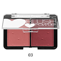 Palette de blush romantique à deux couleurs, haute pigmentation, avec motif cœur en relief, fini mat et crème, pour un teint naturel, maquillage portable double fonction