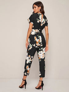 Tute da donna sexy e alla moda all'ingrosso con stampa personalizzata di alta qualità pagliaccetti di fiori casual eleganti tute da donna - Product Image 3