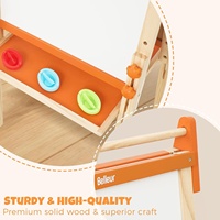 Chevalet d'art en bois pour enfants 2+ ans, tableau effaçable à sec double face réglable, tableau blanc magnétique, rouleau de papier, barre de 28-40 pouces, jouet