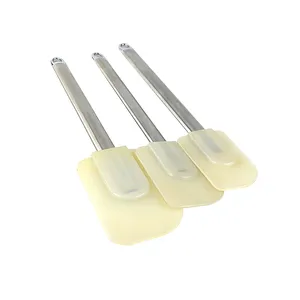 Hochwertige weiße Silikon-Spatula mit Edelstahlgriff Küchenutensilien für Backkuchen-Werkzeuge