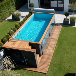 Piscina Contenedor Expandible Moderna Huaying con Plataforma y Cristal Visible, Fácil Instalación, Venta Directa de Fábrica - Product Image 1
