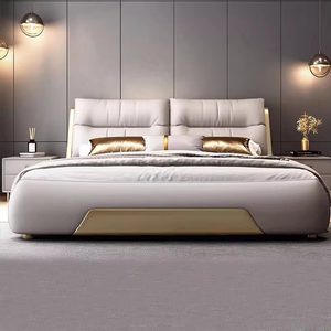 2025 italiano <span class=keywords><strong>de</strong></span> lujo <span class=keywords><strong>de</strong></span> gama alta moderno dormitorio principal cama <span class=keywords><strong>de</strong></span> cuero genuino boda orejas <span class=keywords><strong>de</strong></span> <span class=keywords><strong>elefante</strong></span> nubes con marco <span class=keywords><strong>de</strong></span> madera - Product Image 2