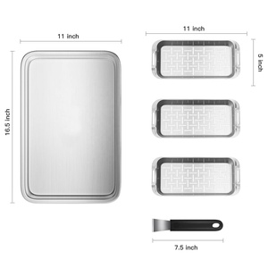 Latest New 3 in 1 Stainless Steel BBQ <strong>Grill</strong> Basket Set for Fish and <strong>Vegetable</strong> - Product Image 3