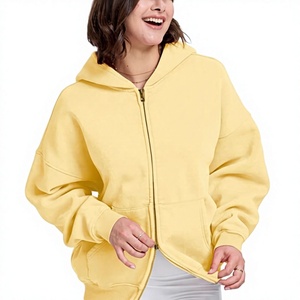 Sudadera con capucha para mujer, extragrande, lavado ácido, peso pesado 360 GSM, 100% algodón polar, cremallera completa, estilo vintage, impermeable, chaqueta de moda de invierno - Product Image 1