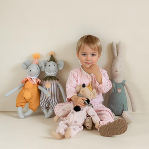 CPC Children's Comforter Toy PP Cotton <strong>Mouse</strong> Design Crochet Linen Fabric <strong>Plush</strong> <strong>Animal</strong> Bag with Mesh Lining Material - Product Image 1