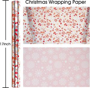 Christmas gift wrapping <b>paper</b> with colorful aluminum coated reindeer and snowflake <b>patterns</b> double sided printing Customizable - Product Image 2