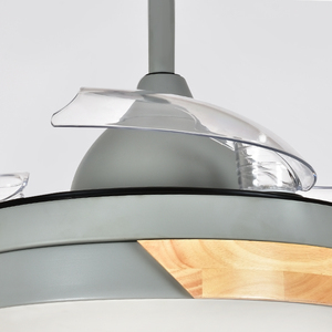 Ventilateur de plafond moderne rétractable de 36 pouces avec lumière LED, design unique, 6 vitesses réglables, télécommande, pour salon DS1361-36 - Product Image 5