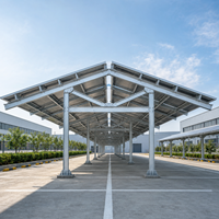 Structure de montage de carport solaire à grande portée, système en acier préfabriqué, garantie 25 ans, galvanisation à chaud, haute résistance au vent pour