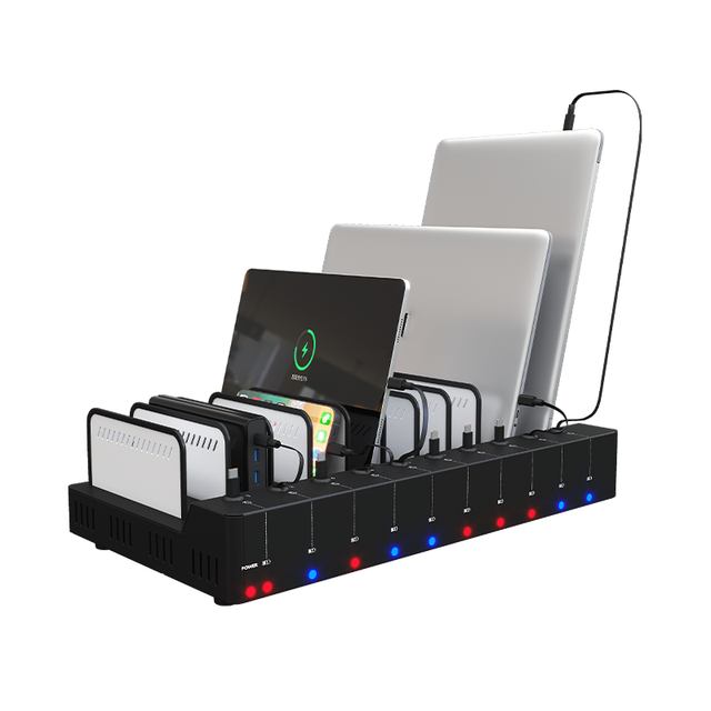Custom School 360w 10 Bays Laptop USB Charging Station USB C Laptop Charging Cabinet Single Max 65w Tablet Charger Station