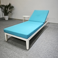 Chaise longue de jardin en aluminium avec coussin pour piscine et terrasse