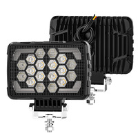 Barre lumineuse de travail LED rectangulaire 5,7 pouces 18 LED, éclairage latéral ambre, éclairage de conduite tout-terrain, projecteur IP68 étanche pour camionnette 4x4