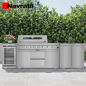 Parrilla de barbacoa de Gas de dimensión fija de alta calidad, armario de cocina de acero inoxidable <span class=keywords><strong>para</strong></span> exteriores, uso en el jardín a prueba de lluvia - Product Image 1