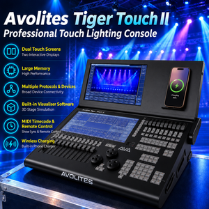 Console DMX Art-Net con Doppio Schermo Touch per il Controllo Luci, 10 Fader Motorizzati e Software Visualizzatore per Teatro - Product Image 1
