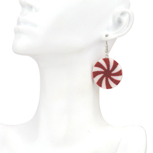 Boucles d'oreilles en acrylique en forme de sapin de Noël et de bonhomme de neige, bijoux cadeau pour femmes, style dessin animé, forme ronde - Product Image 2