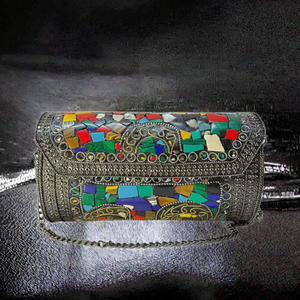 Bolso de Mano Artesanal de Metal con Mosaico, Diseño de Moda Popular, Colorido y Elegante - Product Image 2