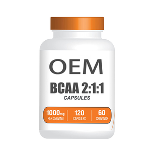 BCAA 2:1:1 de haute qualité Supplément d'acides aminés à chaîne ramifiée Récupération de la masse musculaire Sports d'endurance Capsules BCAA pour le fitness - Product Image 1