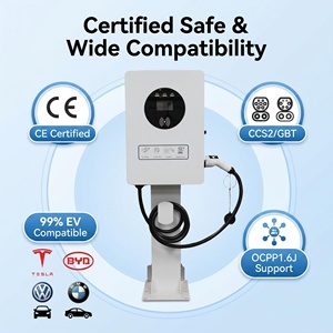 Chargeur de véhicules électriques triphasé 380V compatible OCPP, nouvelle station de charge 30KW, montage au sol, interface CCS2 et GBT, borne de recharge - Product Image 4