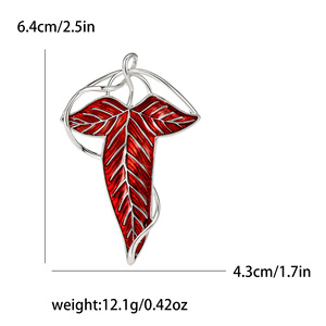 Zarif Emaye Elf Ağacı Yaprağı İğneleri Kadın Erkek Takım Elbisesi İçin Broş - Product Image 4