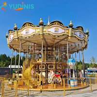 Manège de luxe à deux étages pour parcs d'attractions intérieurs/extérieurs