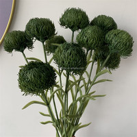 B-745 Décoration d'intérieur en gros, Fleurs de fête, Plante artificielle, Verdure, Boule de fleurs ronde, Fleurs de Dianthus vertes, Branche