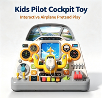Jouet de simulation de cockpit de pilote pour enfants, panneau de commande d'avion avec lumières et sons, jouet éducatif sensoriel pour tout-petits