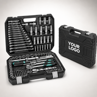 Ensemble d'outils d'entretien automobile OEM de 219 pièces, robuste, avec chariot à outils roulant, douilles CR-V, cliquet 72T et embouts de clé pour garage mécanique