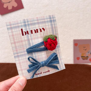 Nieuwe Stijl Herfst Denim Aardbei Bb Clips Kind Haarspelden Haarclip Groothandel Kids Sieraden Schattige Haaraccessoires - Product Image 5