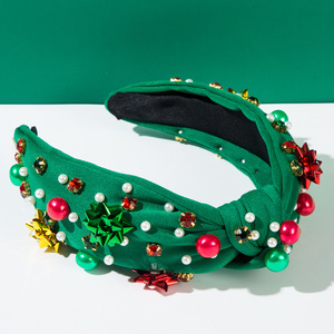 Nouveauté Bandeau de cheveux de <span class=keywords><strong>Noël</strong></span> avec des cornes de dessin animé, nœud de <span class=keywords><strong>Noël</strong></span>, bandeau d'arbre pour les enfants, les filles, accessoires de cheveux festifs pour les fêtes - Product Image 2