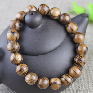 Vietnam Agarwood <b>Beads</b> <b>Bracelet</b> 10mm Single Circle Ethnic Style Women's Jewelry Gift Handmade Wood <b>Beads</b> With Tiger Skin Pattern - Product Image 1