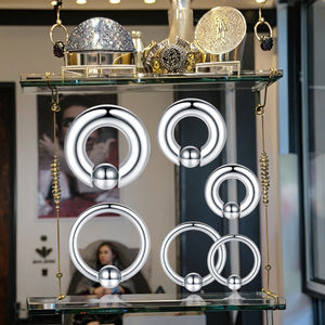 कस्टम बड़े गेज 316 स्टेनलेस स्टील चांदी की प्लेटेड bccpa रिंग स्प्रिंग एक्शन कैप्टिव बेड नाक भेदी बॉडी गहने उपहार - Product Image 3