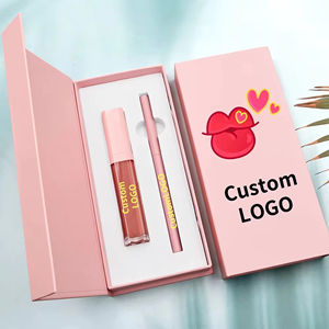 Custom Private Label 2-in-1 Lip Gloss Lipliner Kit <b>Waterproof</b> Long Lasting Vegan Natural Mineral Gel Liquid <b>Lipstick</b> Set Regular - Product Image 5